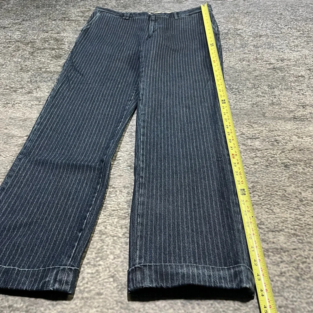 NWT Polo Ralph Lauren Pants Striped‎ Denim Mens 36x34 Blue Made In Italy